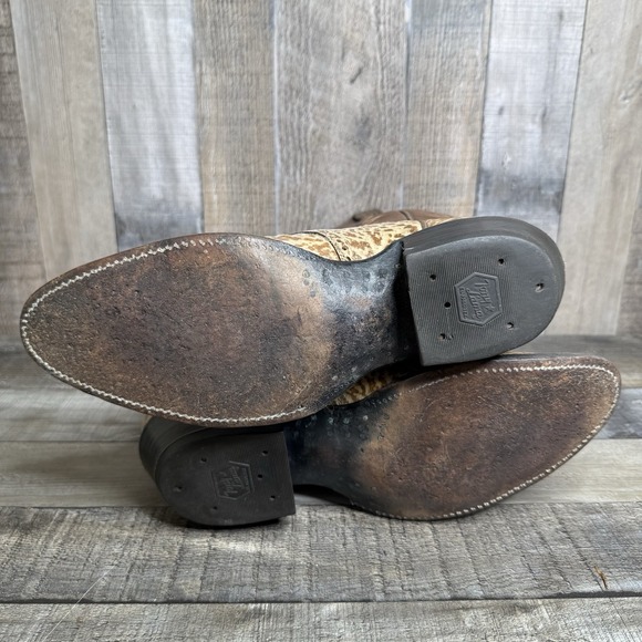 Mens Tony Lama 1960s Gold Label Antelope Leather Western Cowboy Boots Size 8 B - Picture 9 of 11